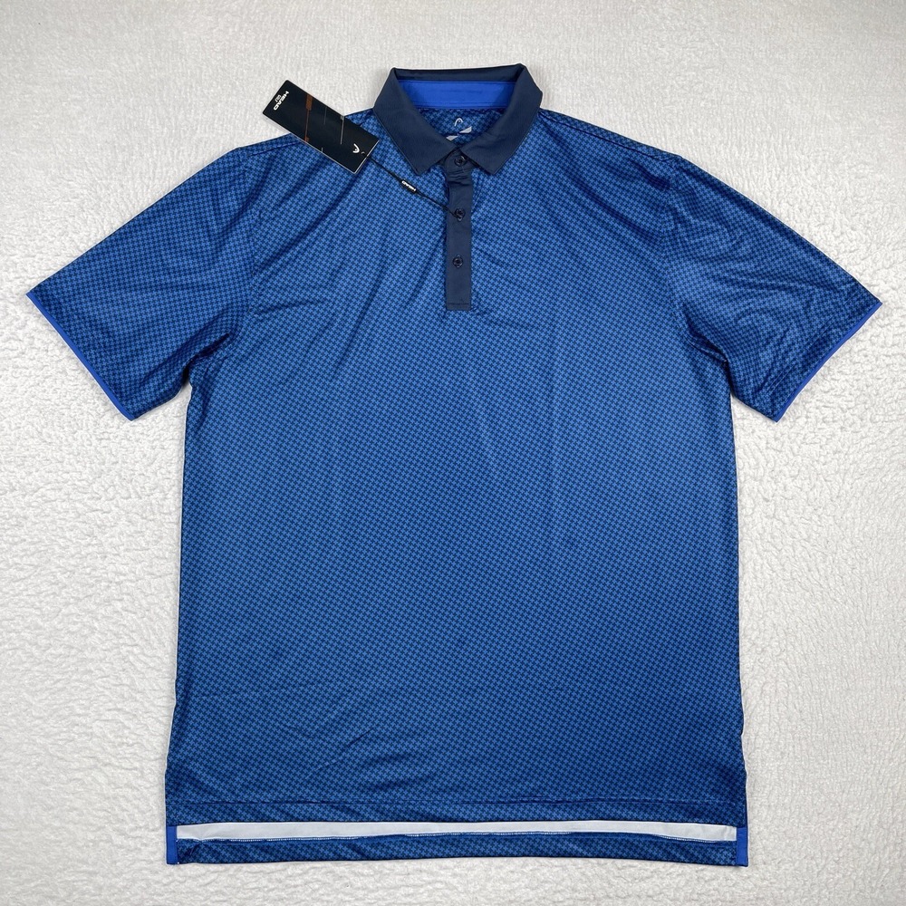 Head Polo Shirt Mens Large Blue Golfing Golf Preppy Pickleball‎ Tennis Workwear